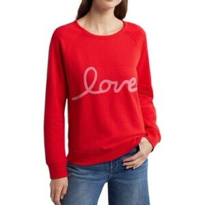 Caslon Love Graphic Sweatshirt Red Crewneck Metallic Script XL Nordstrom